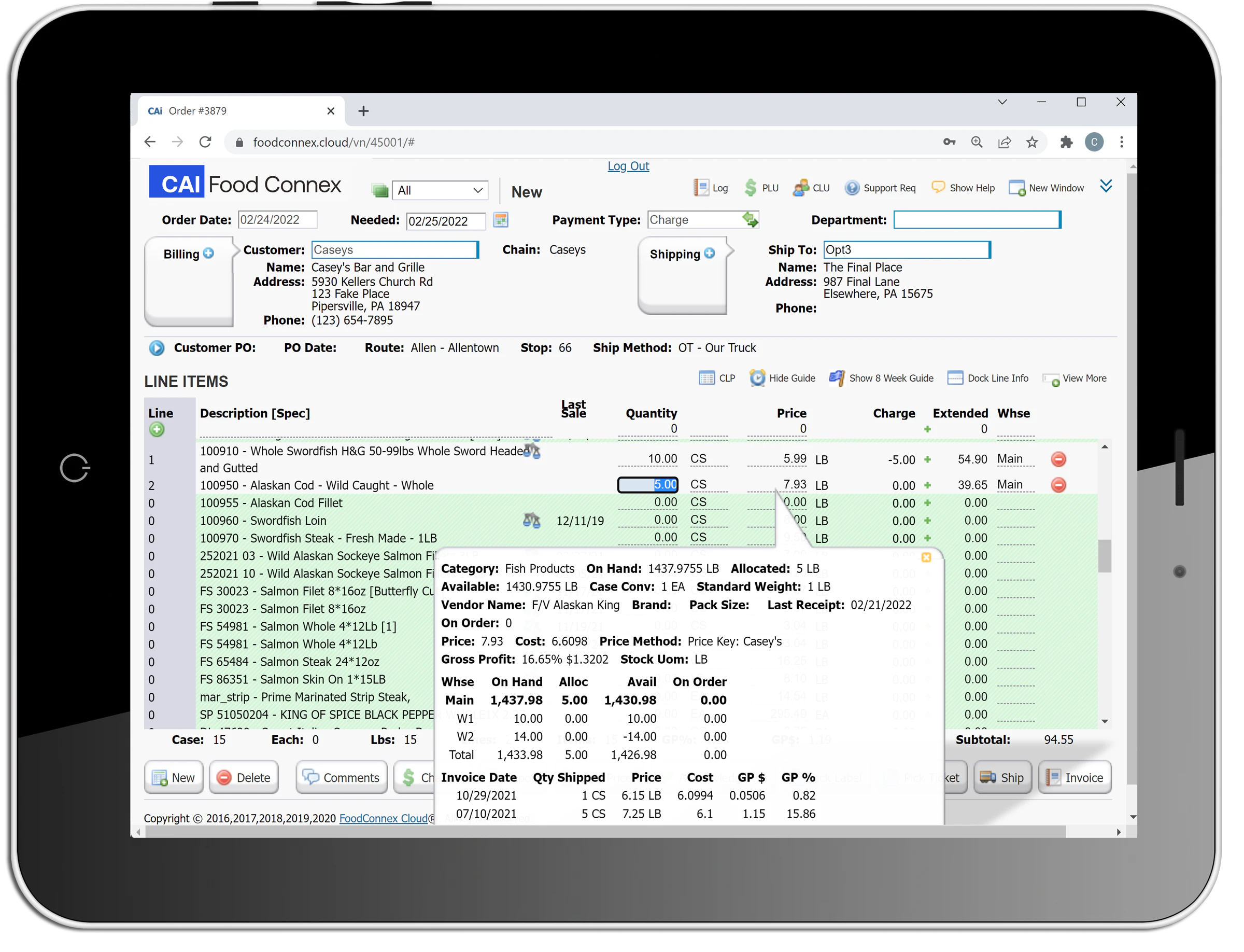 screenshot of Food Connex